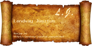 Lendvay Jusztus névjegykártya